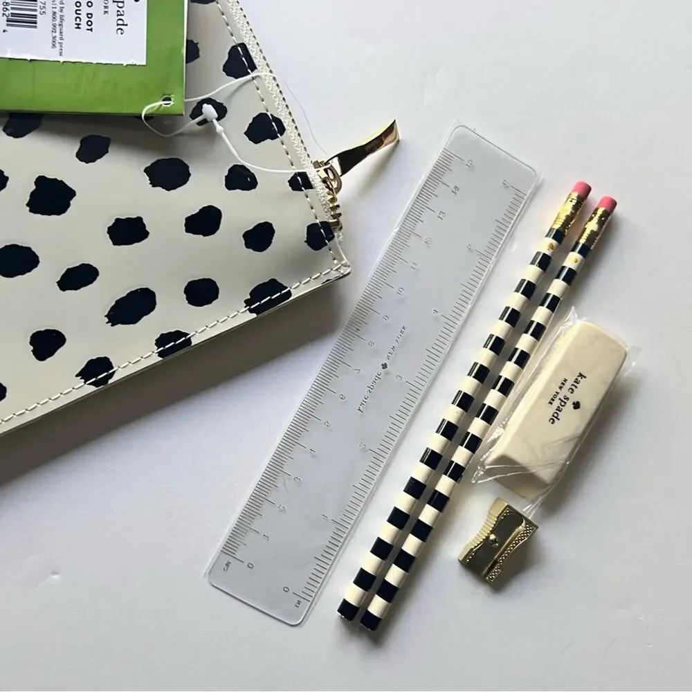 Kate Spade  New York Flamingo Dot Pencil Pouch NWT
